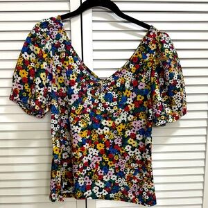Ann Taylor Floral Multicolor Women's Top